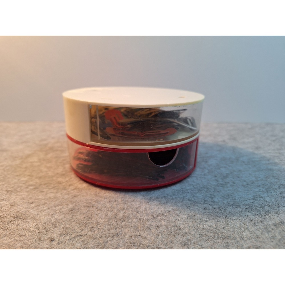 Vintage Round Stackable Swing Out Trays With Bobby Pins And Hair Clips